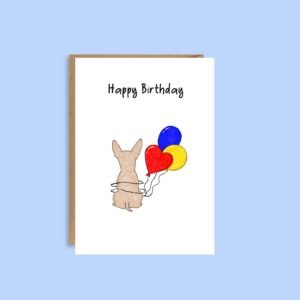 Hand illustrated Chihuahua birthday card for dog lovers