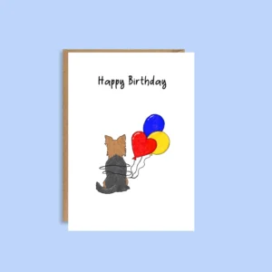 Yorkshire Terrier Birthday Card
