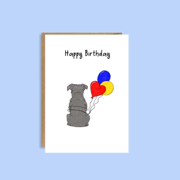 Staffordshire Bull Terrier Birthday Card