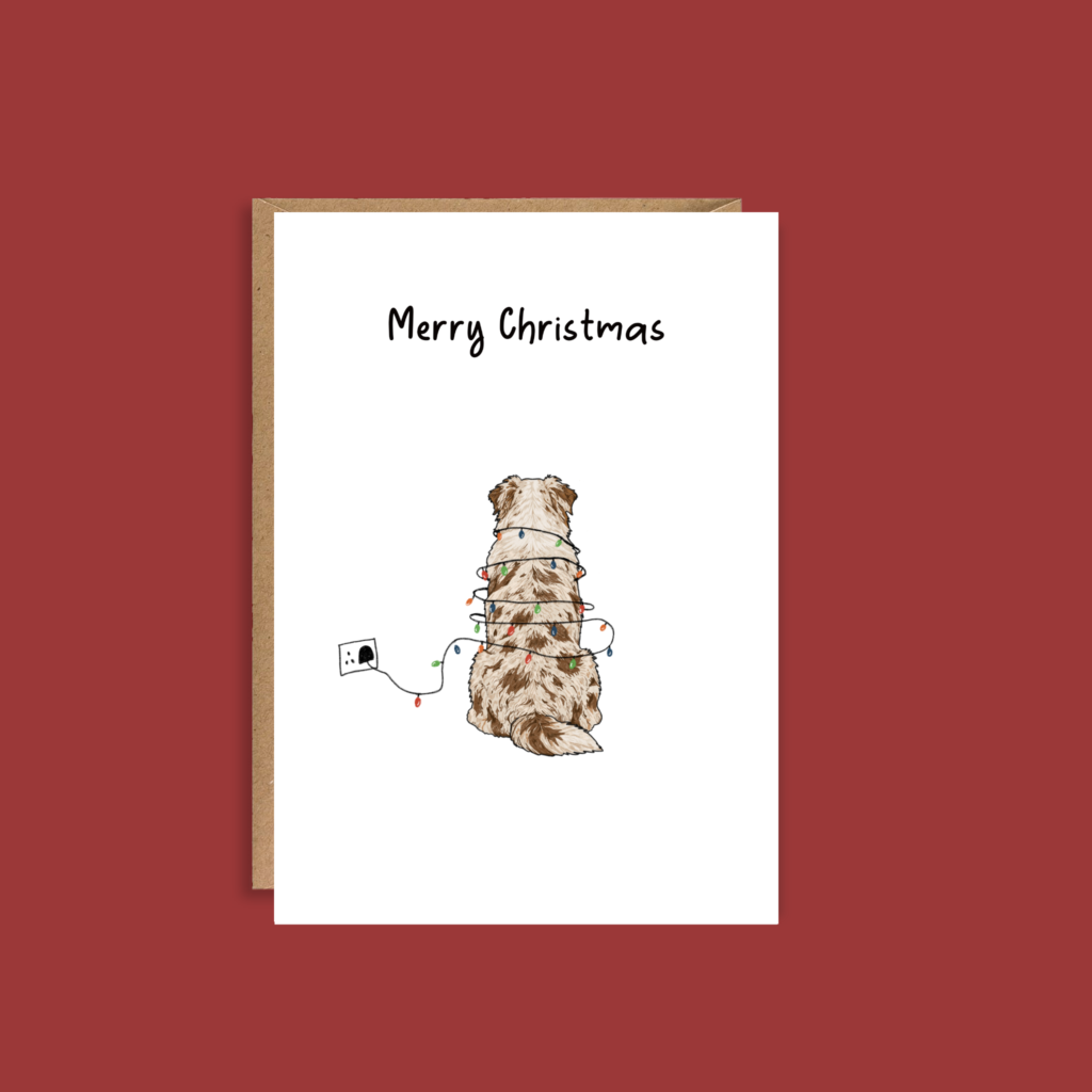 Australian Shepherd Christmas Card